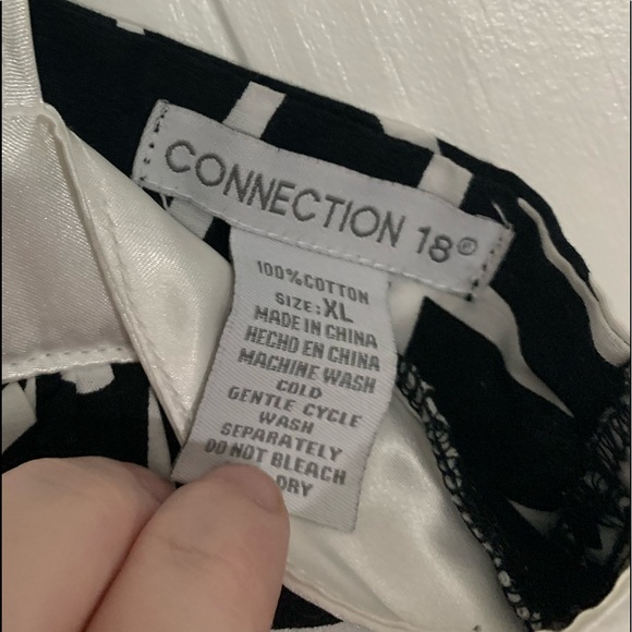 PRETTY BLACK AND WHITE SUNDRESS WITH EMPIRE WAIST SIZE XL BY CONNECTION 18 - Picture 5 of 8